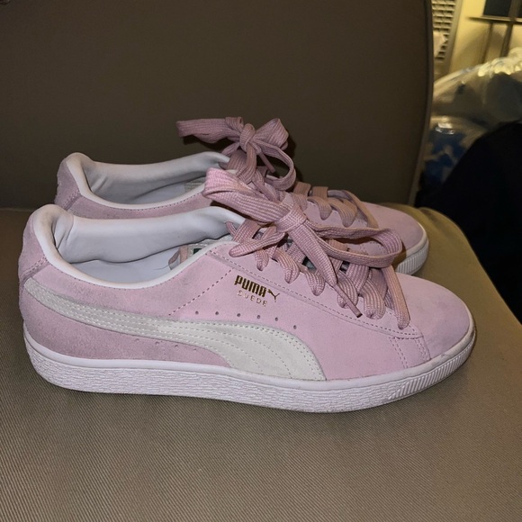 Puma Women's Pink Suede Sneakers - Picture 3 of 16